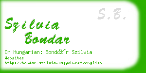 szilvia bondar business card